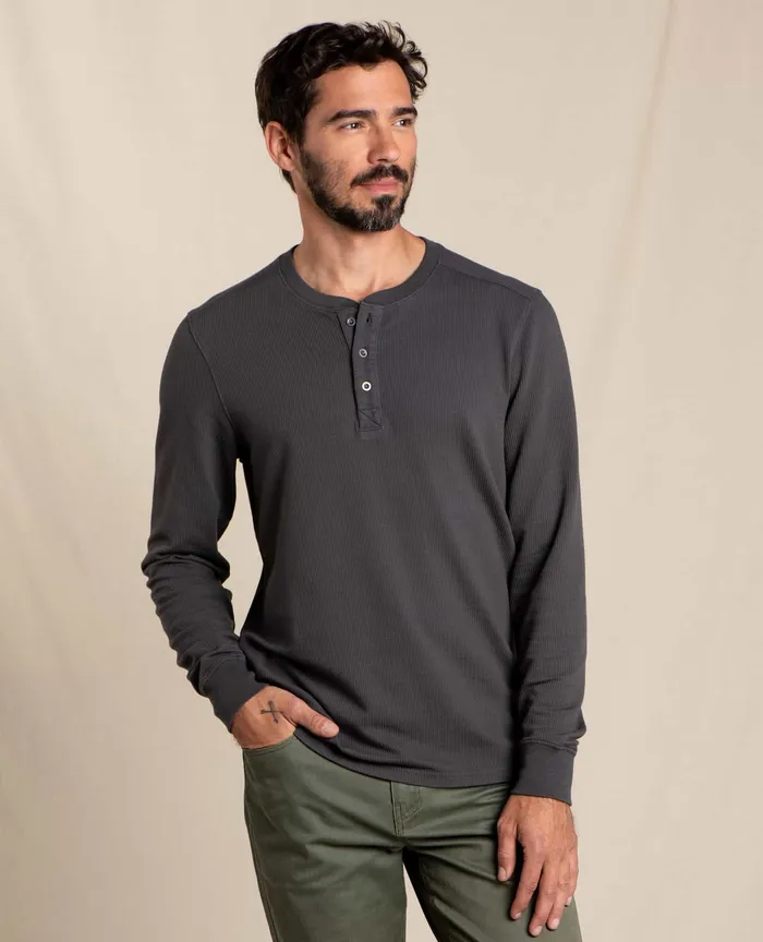 Men8217s Ponderosa Long Sleeve Henley Soot TShirts ToadandCo Men8217s