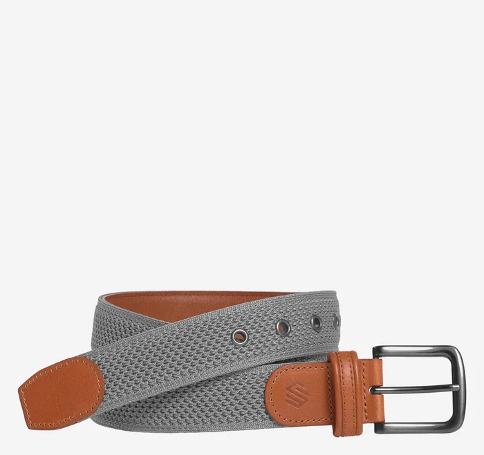 Men Amherst Knit Belt Gray JohnstonandMurphy Belts