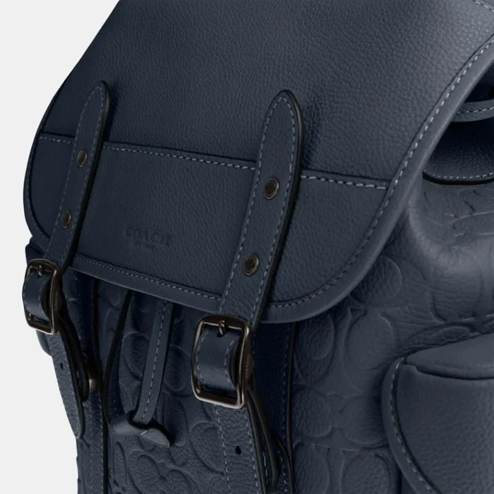 Men Backpacks Coach Hitch Backpack In Signature Leather Denim