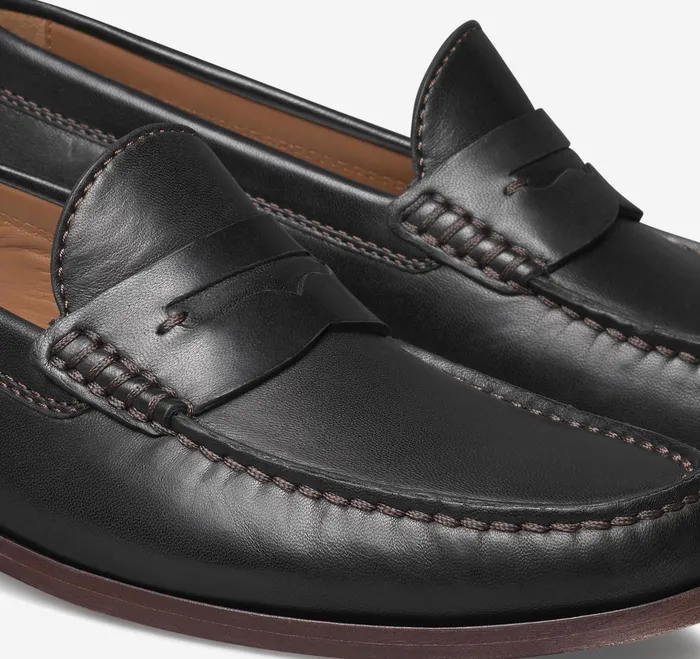 Men Baldwin Penny Loafer Black Sheepskin JohnstonandMurphy SlipOns and Loafers Men Baldwin Penny Loafer Black Sheepskin JohnstonandMurphy SlipOns and Loafers