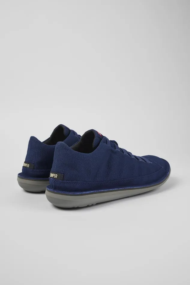 Men Beetle Blue TextileNubuck Basket Bootie Camper Ankle Boots Men Beetle Blue TextileNubuck Basket Bootie Camper Ankle Boots