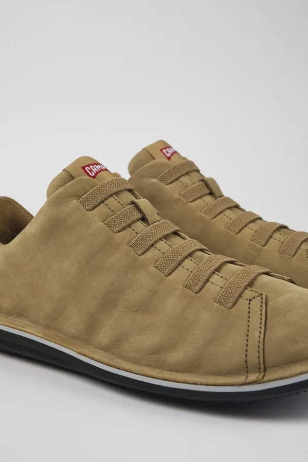 Men Beetle Brown Nubuck Low Sneaker Camper Casual Shoes