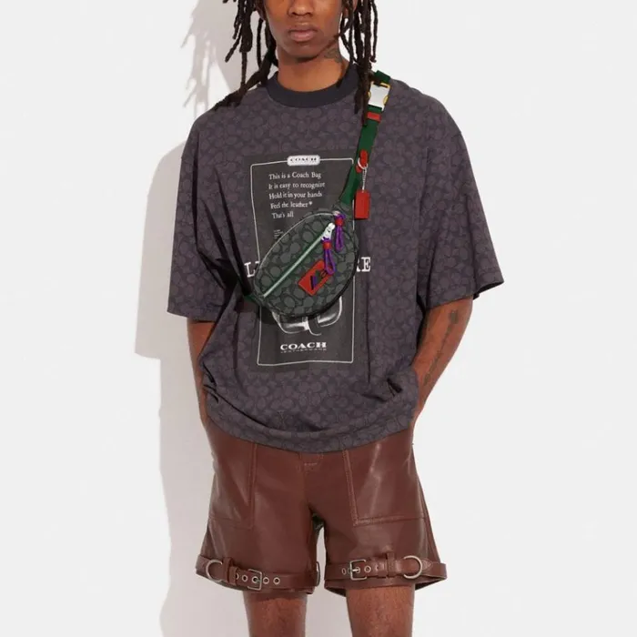 Men Belt Bags Coach Utility Belt Bag In Signature Jacquard Charcoal