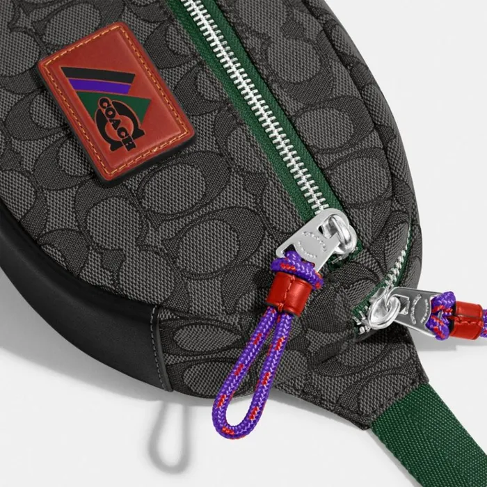 Men Belt Bags Coach Utility Belt Bag In Signature Jacquard Charcoal