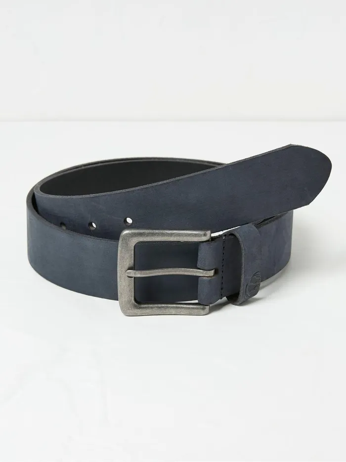 Men Belts Fat Face Blue Nubuck Leather Belt