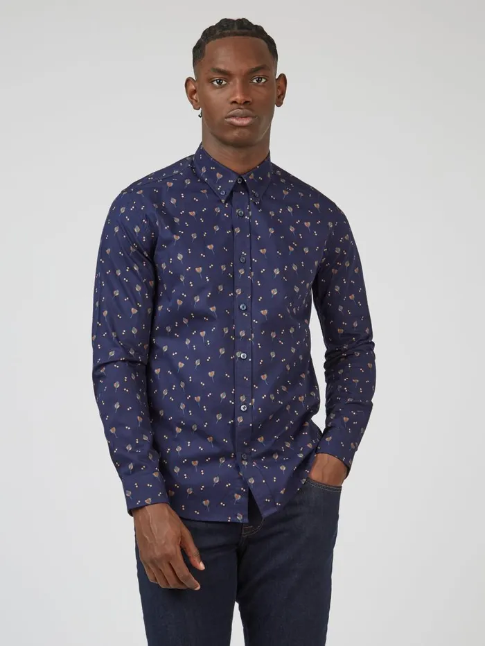 Men Ben Sherman Archive Print Shirts Scattered Floral Print LongSleeve Shirt 8211 Marine Men Ben Sherman Archive Print Shirts Scattered Floral Print LongSleeve Shirt 8211 Marine