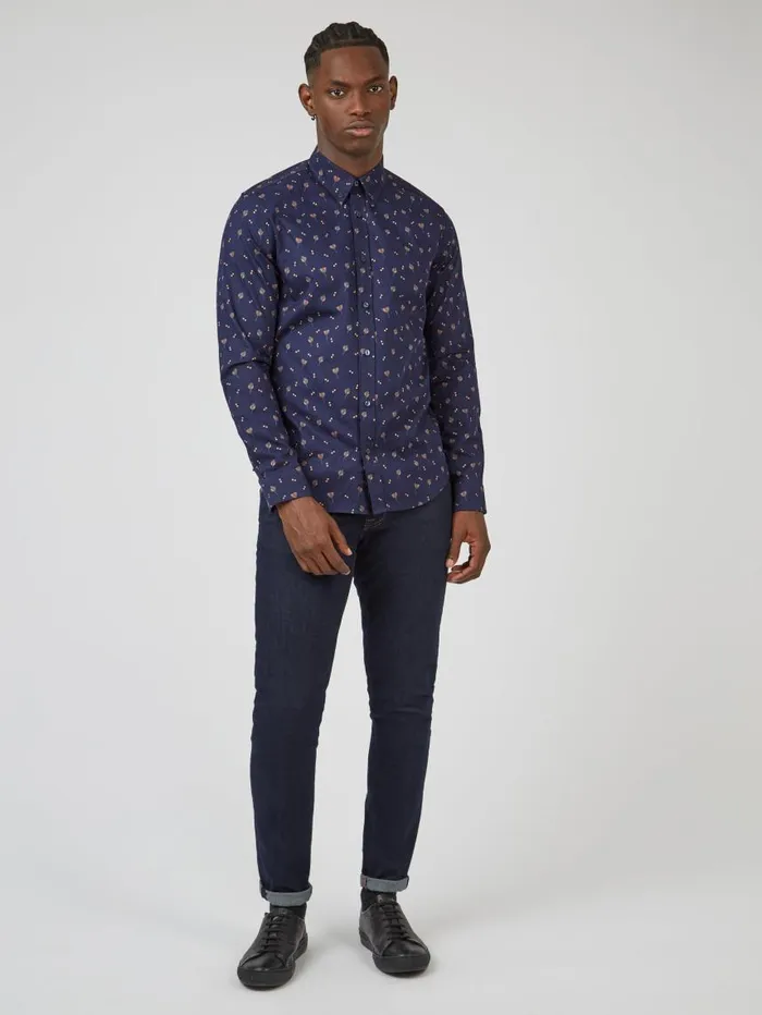 Men Ben Sherman Archive Print Shirts Scattered Floral Print LongSleeve Shirt 8211 Marine Men Ben Sherman Archive Print Shirts Scattered Floral Print LongSleeve Shirt 8211 Marine