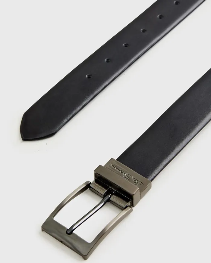 Men Ben Sherman Belts Reversible Vegan Leather Belt 8211 BlackDark Brown