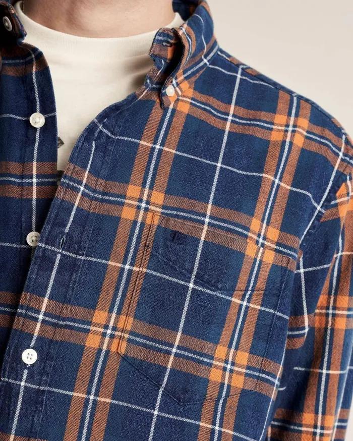 Men Ben Sherman Heritage Check Shirts Dalston Blues Grindle Check Overshirt