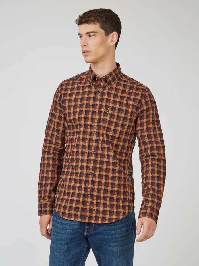 Men Ben Sherman Heritage Check Shirts Fractured Gingham Check LongSleeve Shirt Men Ben Sherman Heritage Check Shirts Fractured Gingham Check LongSleeve Shirt