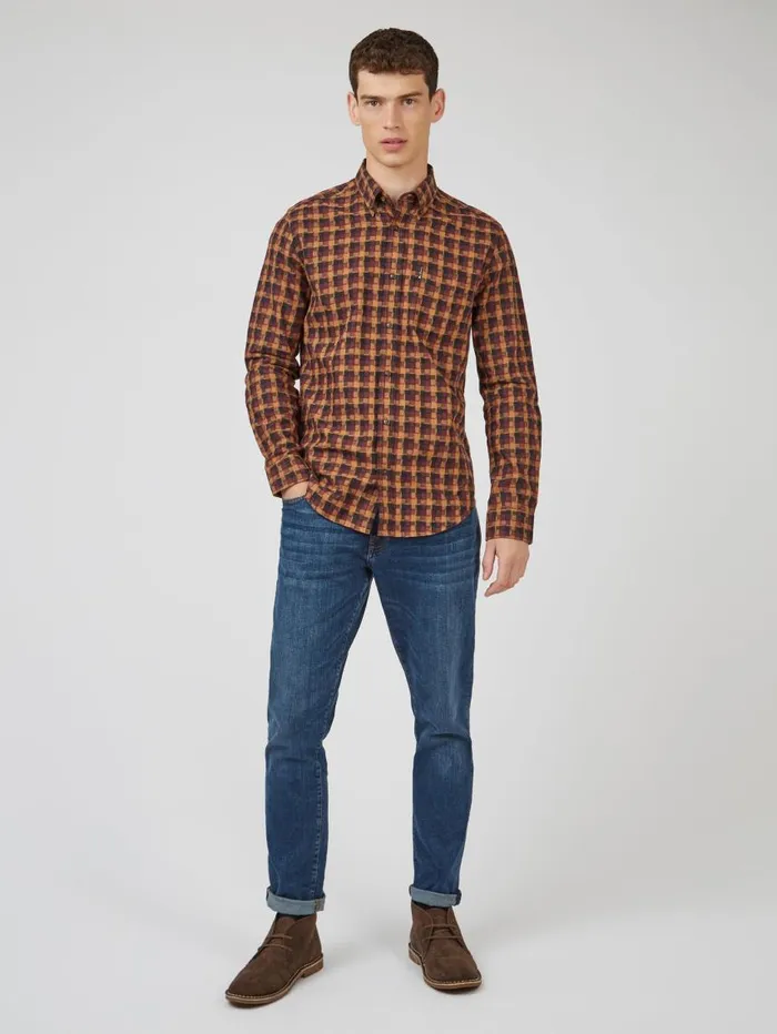 Men Ben Sherman Heritage Check Shirts Fractured Gingham Check LongSleeve Shirt Men Ben Sherman Heritage Check Shirts Fractured Gingham Check LongSleeve Shirt