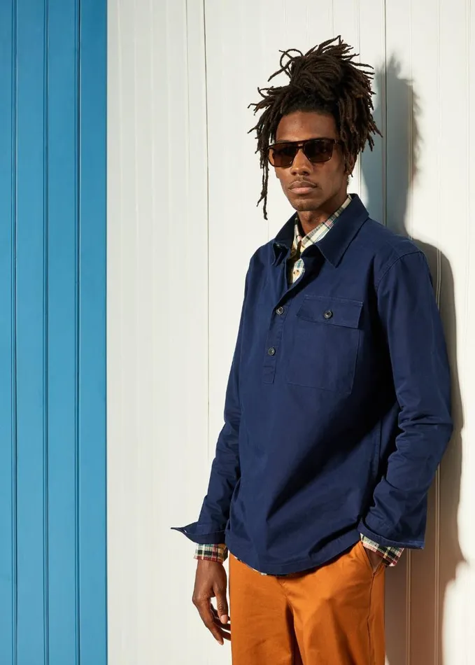 Men Ben Sherman Jackets and Outerwear Pullover QuarterButton Jacket 8211 Marine Men Ben Sherman Jackets and Outerwear Pullover QuarterButton Jacket 8211 Marine