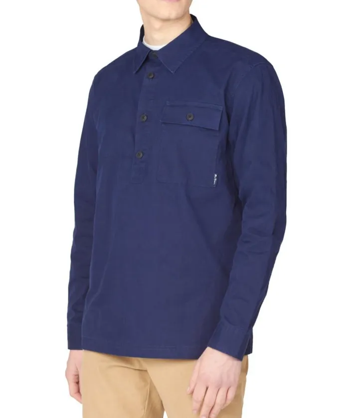 Men Ben Sherman Jackets and Outerwear Pullover QuarterButton Jacket 8211 Marine
