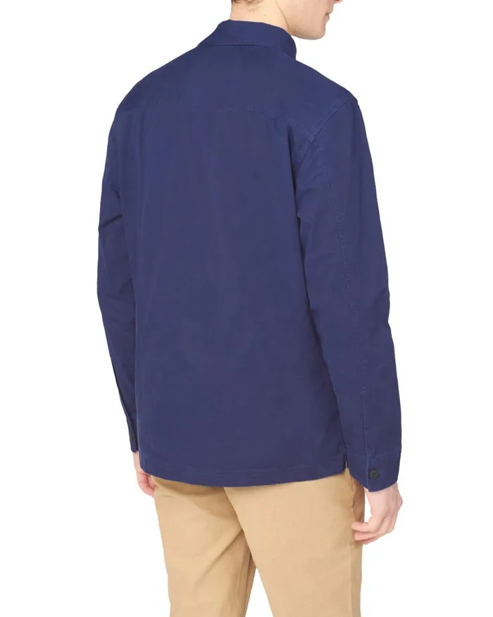 Men Ben Sherman Jackets and Outerwear Pullover QuarterButton Jacket 8211 Marine