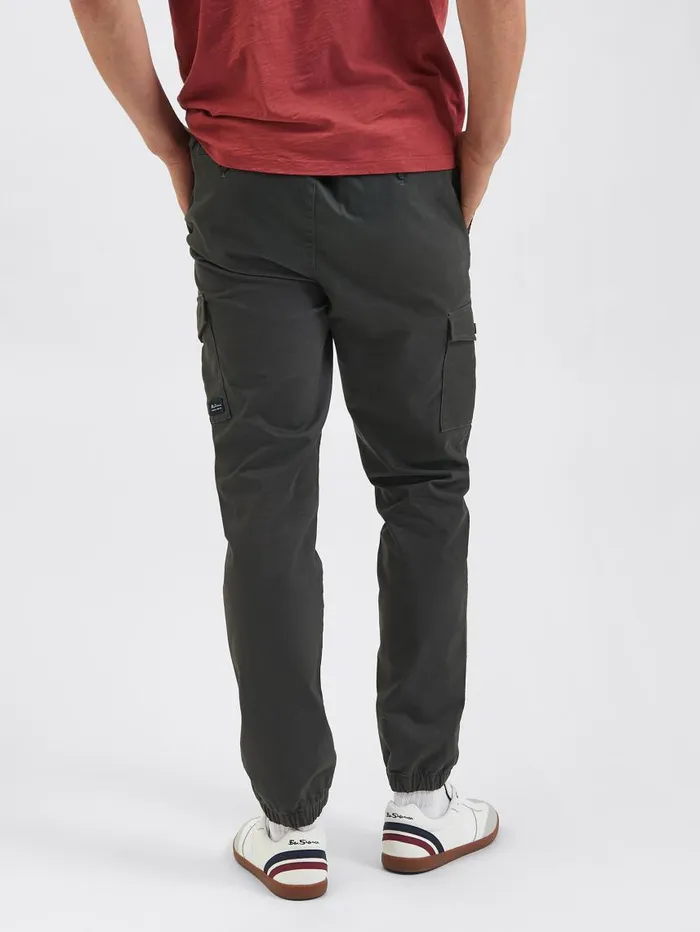 Men Ben Sherman Joggers and Track Pants Utility Woven Jogger Pant 8211 Charcoal