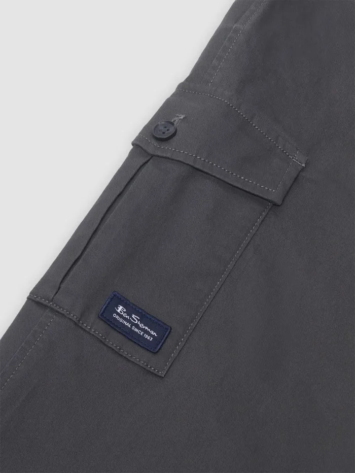 Men Ben Sherman Joggers and Track Pants Utility Woven Jogger Pant 8211 Charcoal