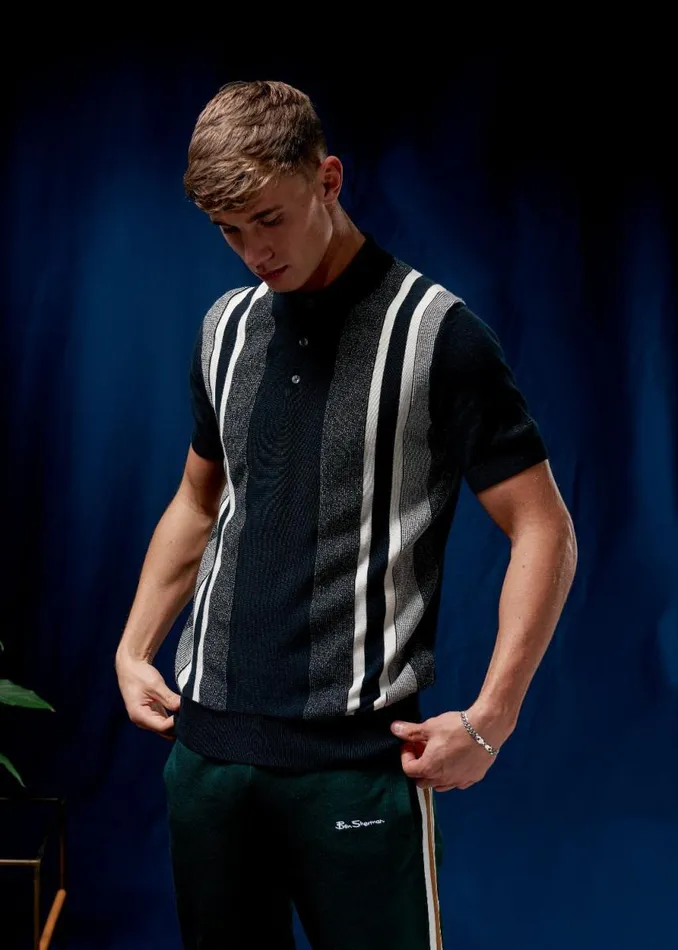 Men Ben Sherman Mod Knit Polos Birdseye Stripe Knit Polo 8211 Black Men Ben Sherman Mod Knit Polos Birdseye Stripe Knit Polo 8211 Black