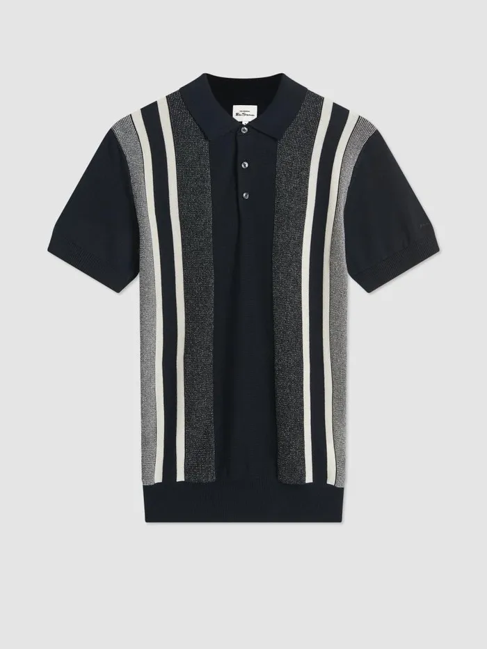 Men Ben Sherman Mod Knit Polos Birdseye Stripe Knit Polo 8211 Black Men Ben Sherman Mod Knit Polos Birdseye Stripe Knit Polo 8211 Black