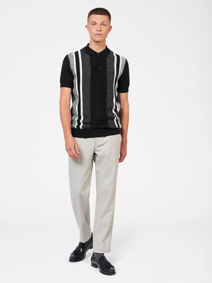 Men Ben Sherman Mod Knit Polos Birdseye Stripe Knit Polo 8211 Black Men Ben Sherman Mod Knit Polos Birdseye Stripe Knit Polo 8211 Black