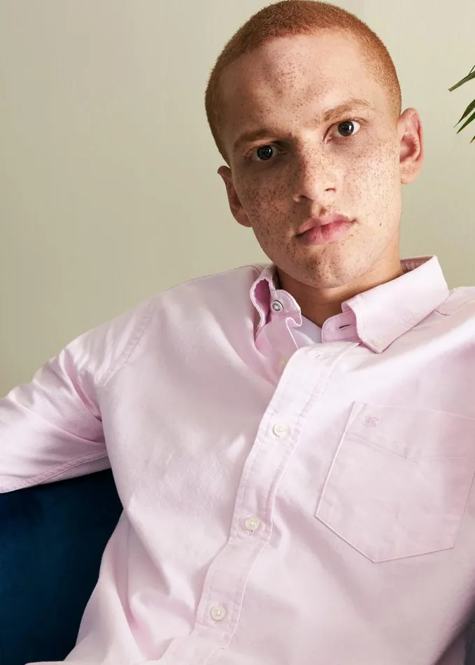 Men Ben Sherman Oxford Shirts Brighton Oxford Shirt Pink Oxford Shirt Commuter Button Down Pink Front
