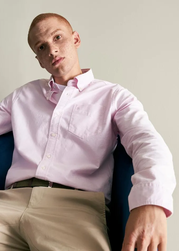 Men Ben Sherman Oxford Shirts Brighton Oxford Shirt Pink Oxford Shirt Commuter Button Down Pink Front