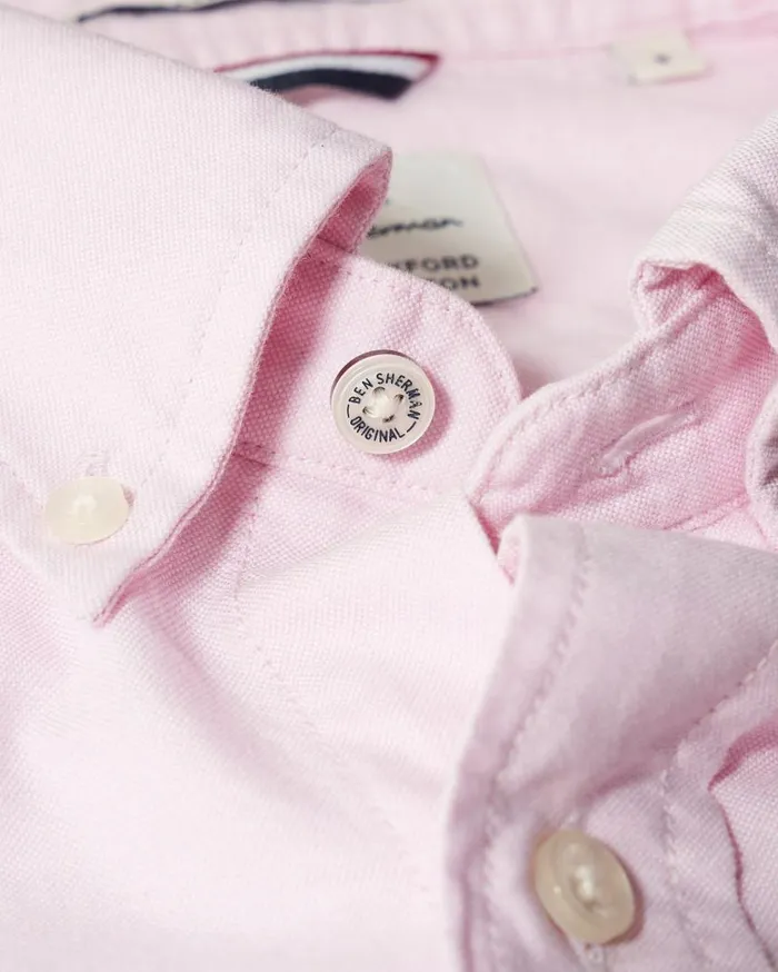 Men Ben Sherman Oxford Shirts Brighton Oxford Shirt Pink Oxford Shirt Commuter Button Down Pink Front