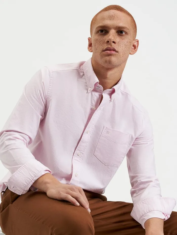 Men Ben Sherman Oxford Shirts Brighton Oxford Shirt Pink Oxford Shirt Commuter Button Down Pink Front