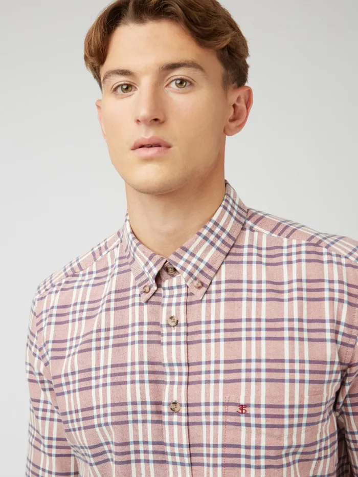 Men Ben Sherman Oxford Shirts Classic Oxford Check LongSleeve Shirt