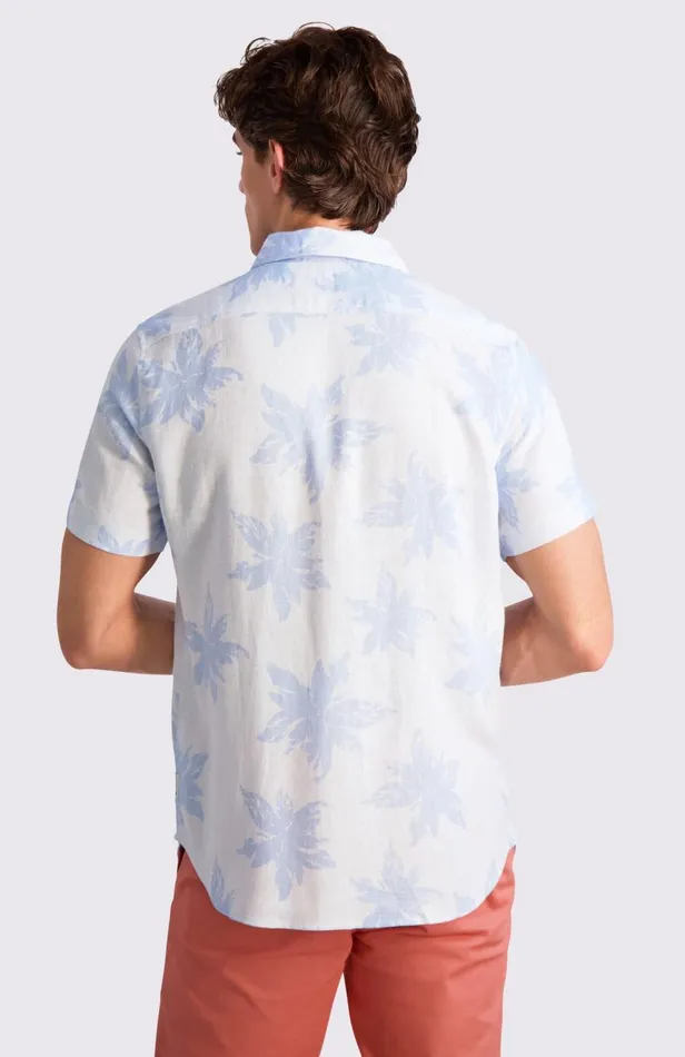 Men Ben Sherman Short Sleeve Shirts Exploded Flower Print Shirt 8211 Light Blue Men Ben Sherman Short Sleeve Shirts Exploded Flower Print Shirt 8211 Light Blue