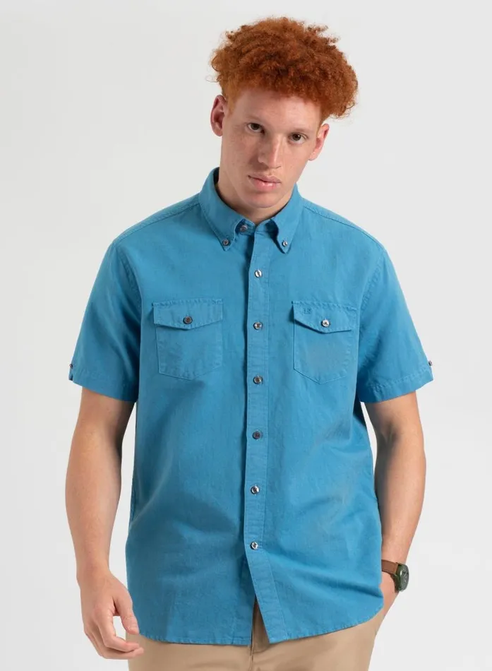 Men Ben Sherman Short Sleeve Shirts Garment Dye ShortSleeve Linen Shirt 8211 Parisian Blue Men Ben Sherman Short Sleeve Shirts Garment Dye ShortSleeve Linen Shirt 8211 Parisian Blue