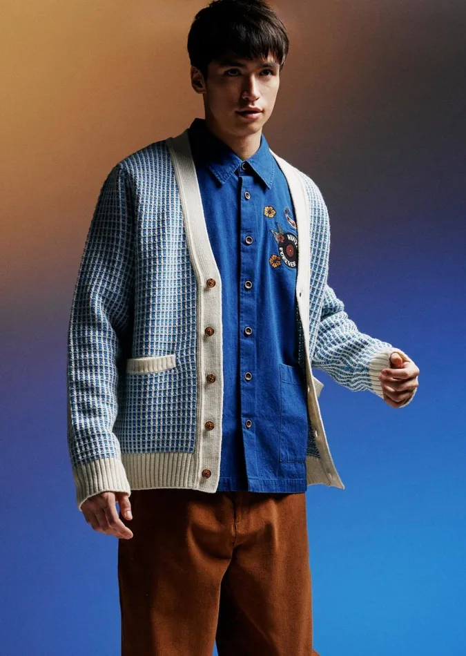 Men Ben Sherman Sweaters and Knits B By Textured Cardigan