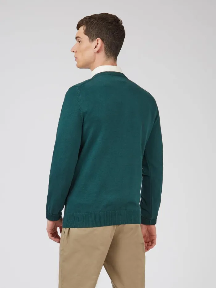 Men Ben Sherman Sweaters and Knits Signature Knit Crewneck Sweater 8211 Ocean Green