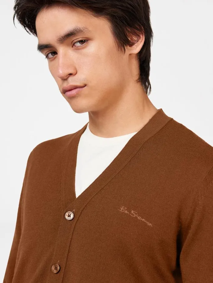 Men Ben Sherman Sweaters and Knits Signature Merino Knit Cardigan Men Ben Sherman Sweaters and Knits Signature Merino Knit Cardigan