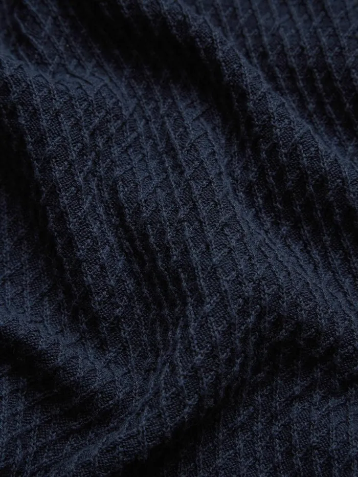 Men Ben Sherman Sweaters and Knits Textured Knit Crewneck Sweater 8211 Navy Men Ben Sherman Sweaters and Knits Textured Knit Crewneck Sweater 8211 Navy