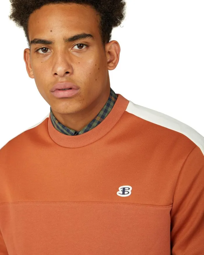 Men Ben Sherman Sweatshirts and Hoodies B By TricotLoopback Mix Sweatshirt 8211 Sienna