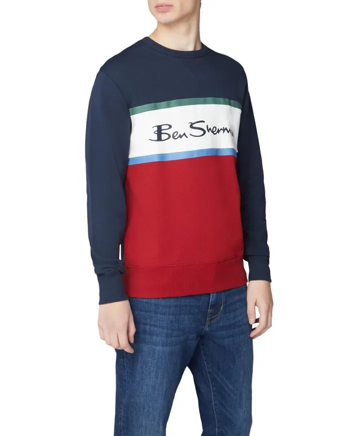 Men Ben Sherman Sweatshirts and Hoodies Color Blocked Logo Sweatshirt 8211 Dark Navy Men Ben Sherman Sweatshirts and Hoodies Color Blocked Logo Sweatshirt 8211 Dark Navy