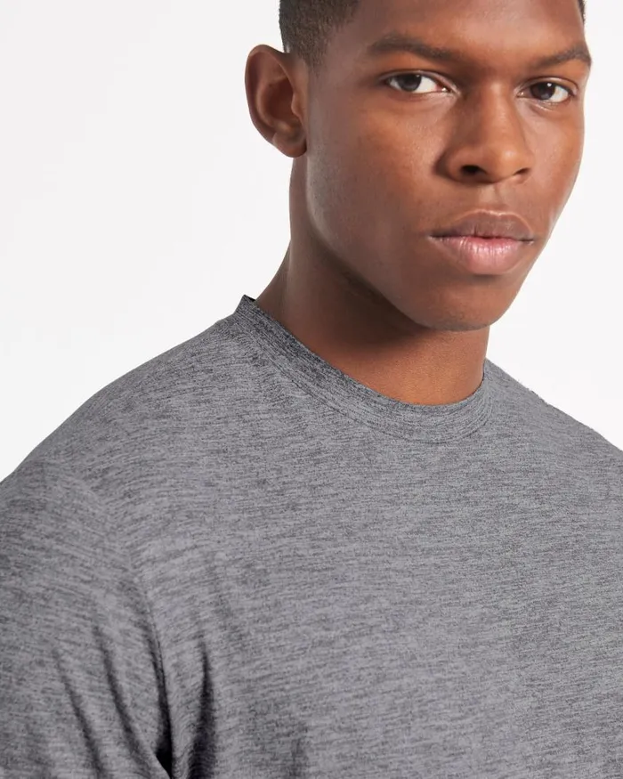 Men Ben Sherman TShirts and Graphic Tees Performance Stretch Marl TShirt 8211 Grey Heather