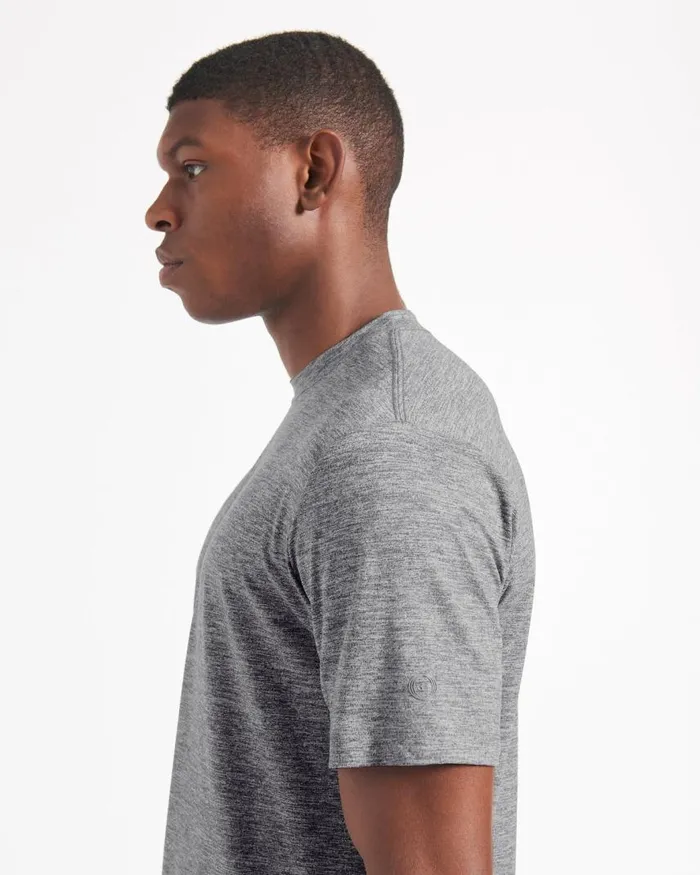 Men Ben Sherman TShirts and Graphic Tees Performance Stretch Marl TShirt 8211 Grey Heather