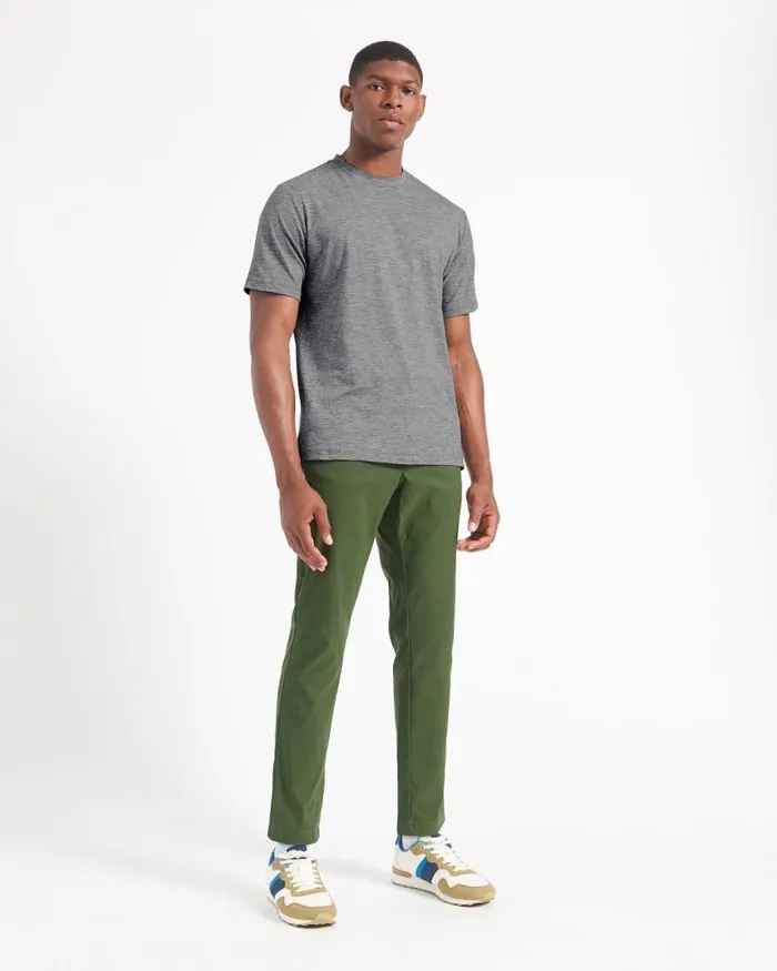 Men Ben Sherman TShirts and Graphic Tees Performance Stretch Marl TShirt 8211 Grey Heather