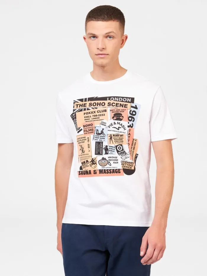 Men Ben Sherman TShirts and Graphic Tees Soho Flyers Organic Graphic Tee Men Ben Sherman TShirts and Graphic Tees Soho Flyers Organic Graphic Tee