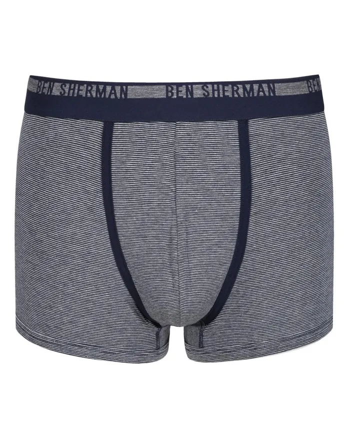 Men Ben Sherman Underwear Isaiah 2Pack Fitted NoFly BoxerBriefs 8211 Navy Stripe