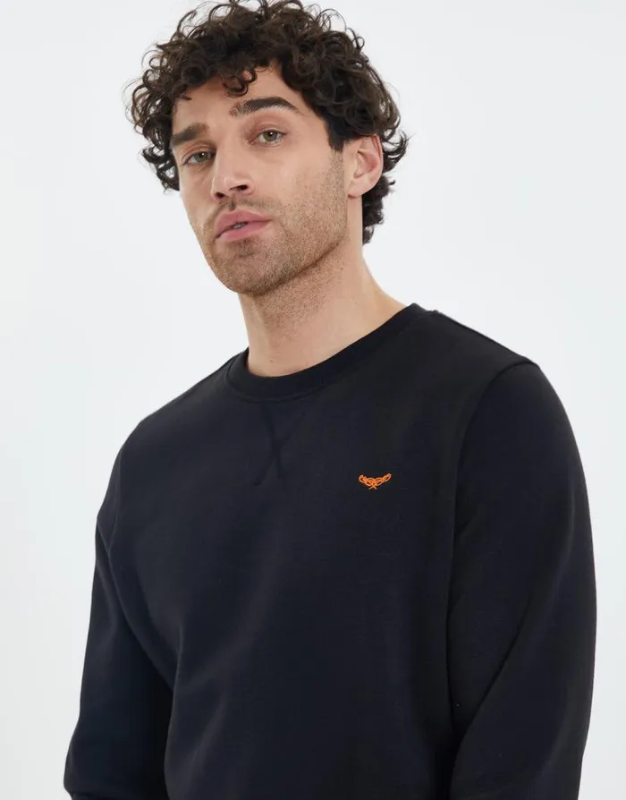 Men Black Crew Neck Sweatshirt Threadbare Jumpers Men Black Crew Neck Sweatshirt Threadbare Jumpers