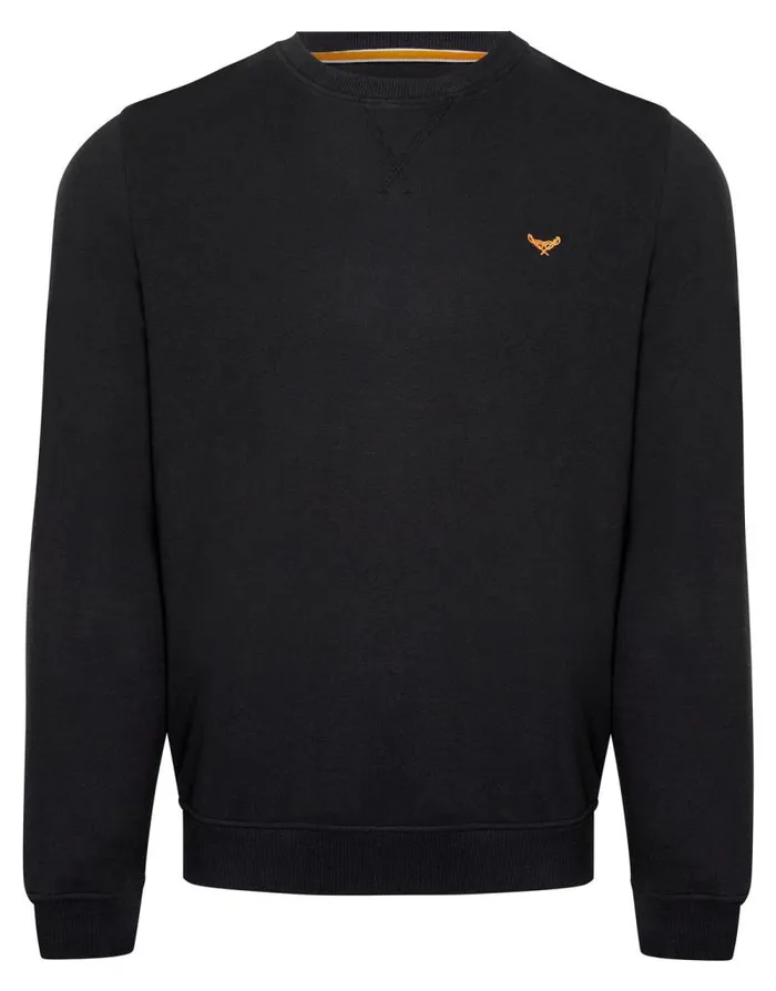 Men Black Crew Neck Sweatshirt Threadbare Jumpers Men Black Crew Neck Sweatshirt Threadbare Jumpers