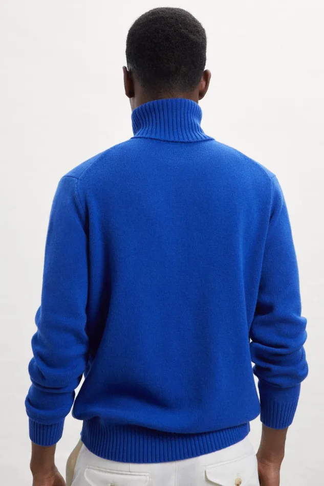 Men Blue Bruna Knitted Jumper Ecoalf Knitwear