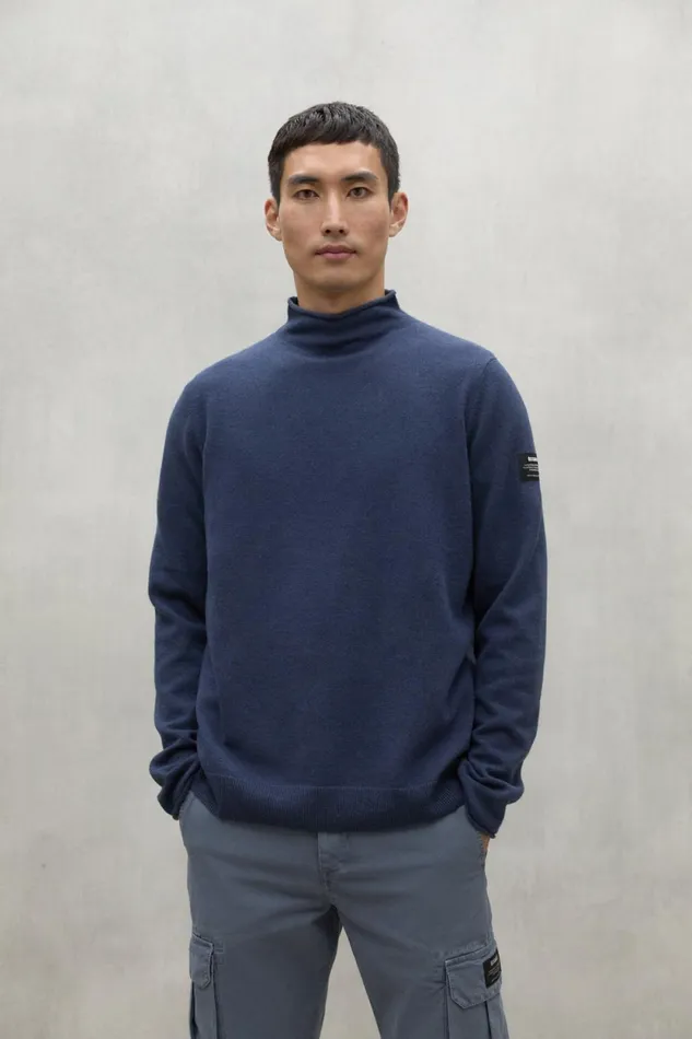 Men Blue Loro Sweater Ecoalf Knitwear