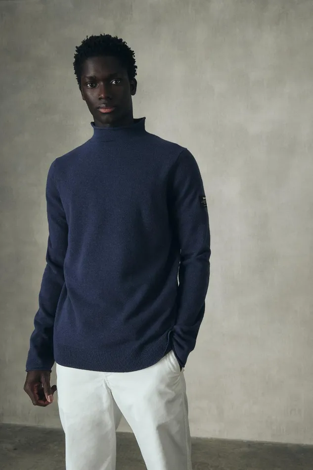 Men Blue Loro Sweater Ecoalf Knitwear