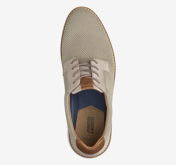 Men Braydon Knit Plain Toe Taupe Knit JohnstonandMurphy LaceUps Men Braydon Knit Plain Toe Taupe Knit JohnstonandMurphy LaceUps