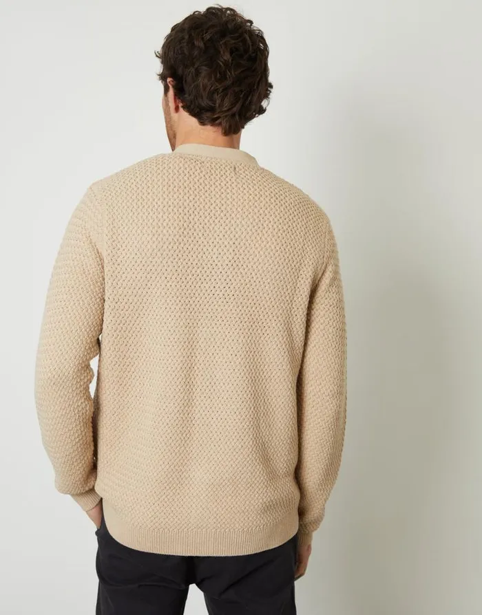 Men Brown Basket Stitch Cardigan Threadbare Cardigans Men Brown Basket Stitch Cardigan Threadbare Cardigans