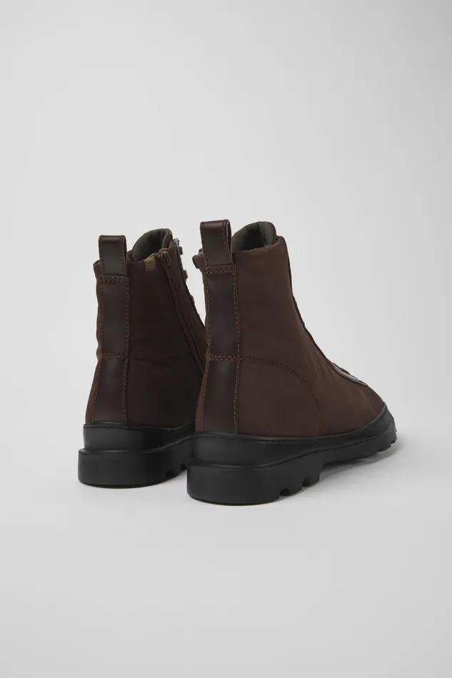 Men Brutus Brown Textile And Leather Ankle Boots Camper Ankle Boots Men Brutus Brown Textile And Leather Ankle Boots Camper Ankle Boots
