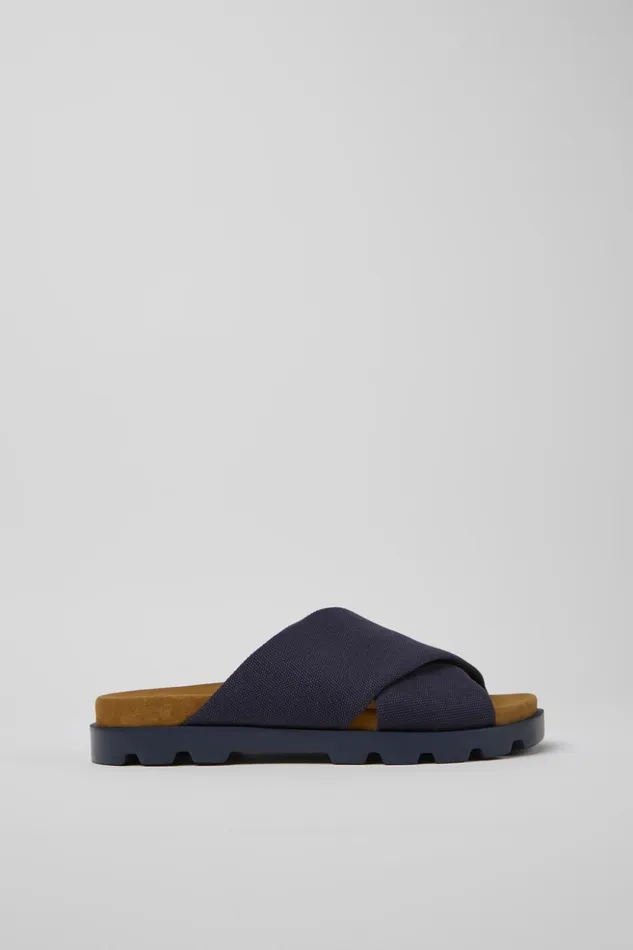 Men Brutus Sandal Blue Recycled Cotton Sandals Camper Sandals Men Brutus Sandal Blue Recycled Cotton Sandals Camper Sandals